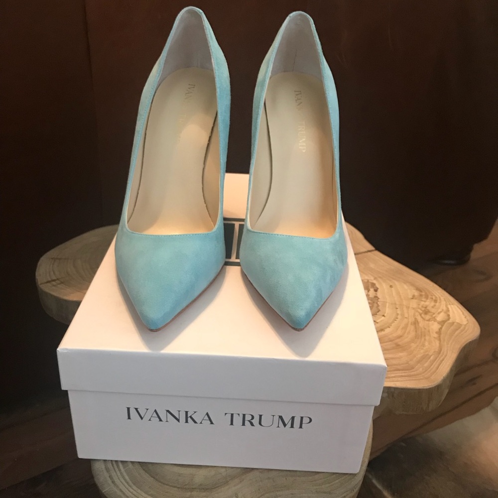 Ivanka Trump Baby Blue Suede Heels (8.5)